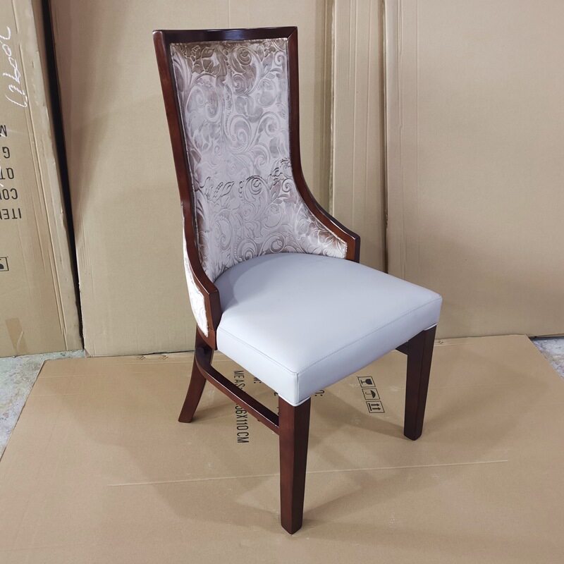 家用成人休闲椅子橡木椅子实木新中式软包现代简约餐厅椅饭店餐椅