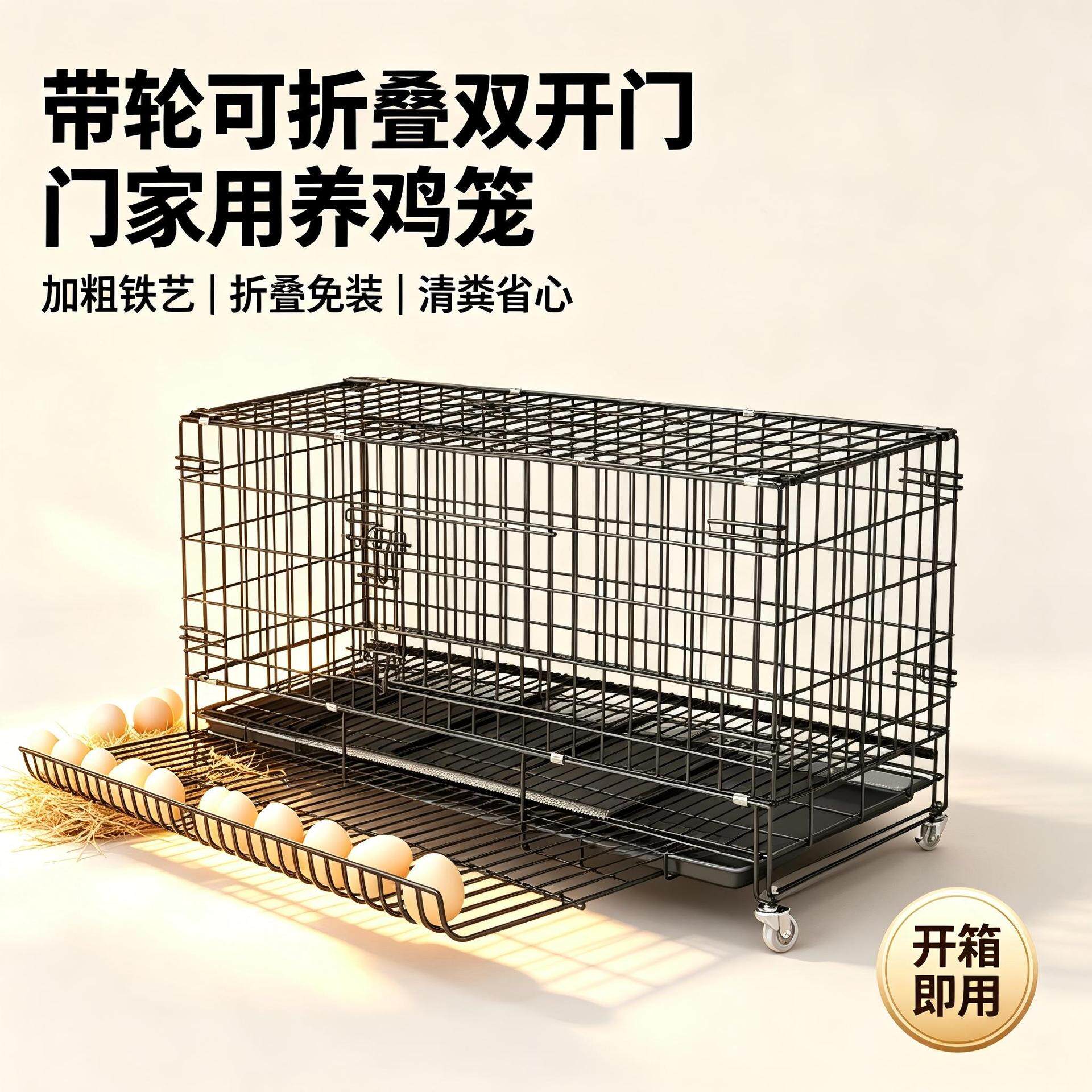 鸡笼子家用养鸡笼大号特大号自动清粪折叠养殖笼鸡舍铁丝网鸭鹅笼