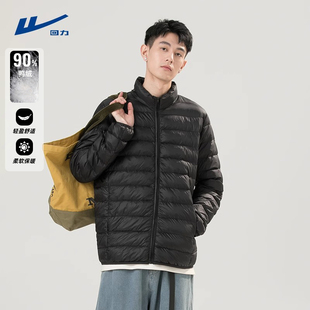 冲锋衣内胆青少年排骨棉服Y 鸭绒轻薄款 回力黑色男士 羽绒服男冬季