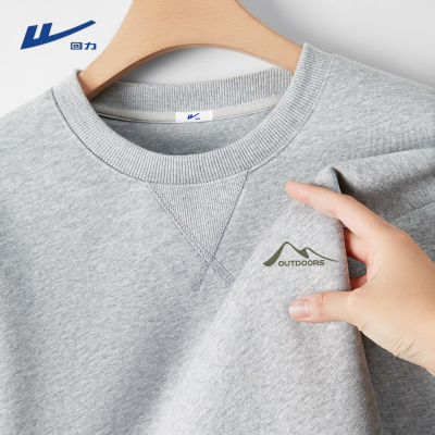 回力重磅圆领复古倒三角线卫衣