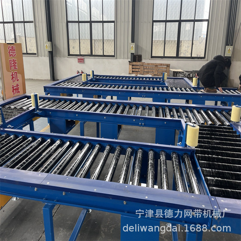 包胶滚筒线耐摩包胶辊道线重型托盘输送机90度直角转弯输送线设备