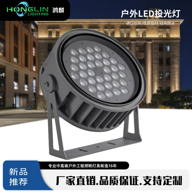 led户外照树灯圆形投光灯公园建筑景观亮化投射灯100W草坪小射灯