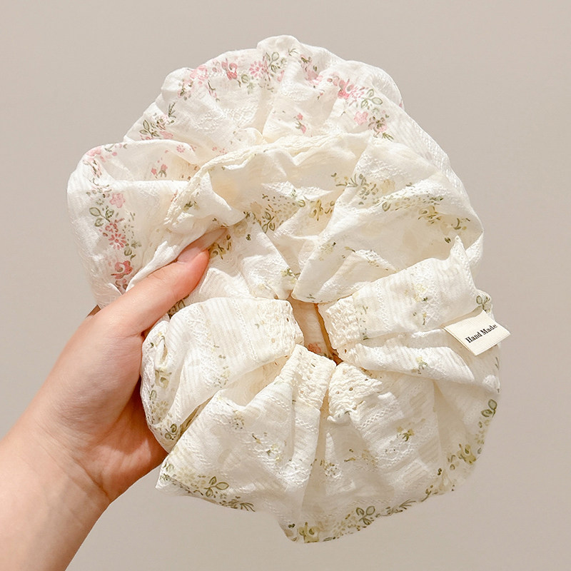 小清新碎花褶皱大肠发圈女后脑勺简约百搭不伤发扎发发绳发饰头饰