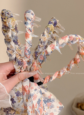 水墨飘带发箍女日常外戴发卡丝带头箍高级感显脸小轻奢风编发头饰