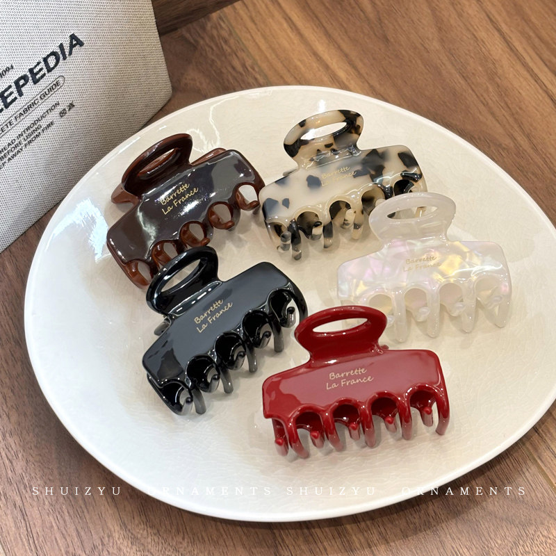 人鱼姬醋酸抓夹女新款小号发量少发夹后脑勺半扎发卡夹子头饰