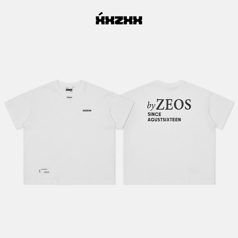 XXZXX潮牌领口船型标设计短袖T恤