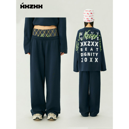 XXZXX针织阔腿裤男女同款潮牌