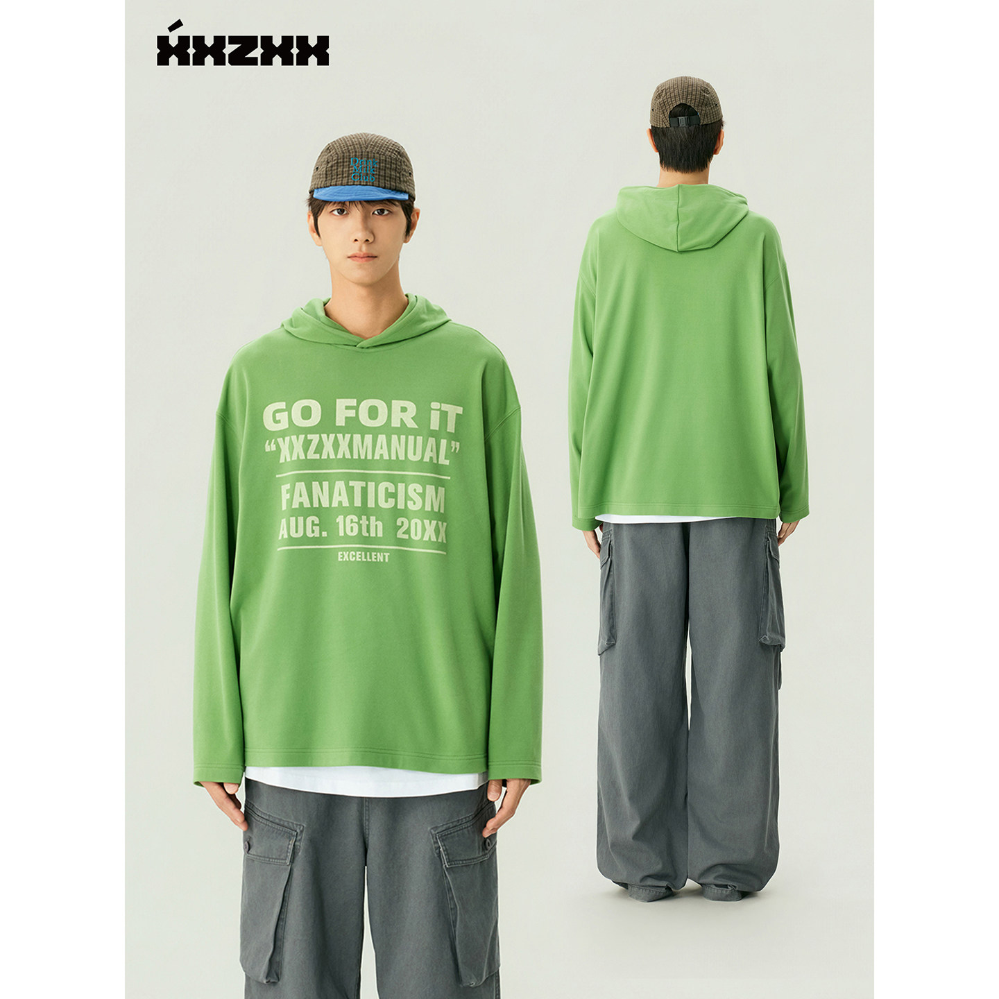 XXZXX 字母连帽卫衣男女同款潮牌童装亲子装 2026秋季新款 2177