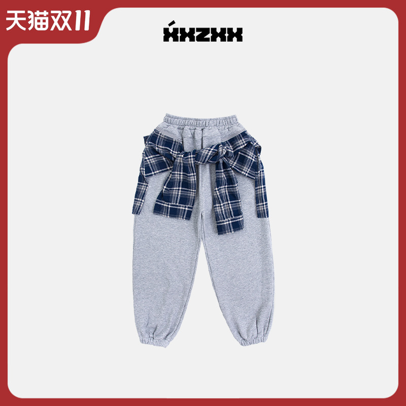 XXZXX潮牌卫裤设计感小众假两件