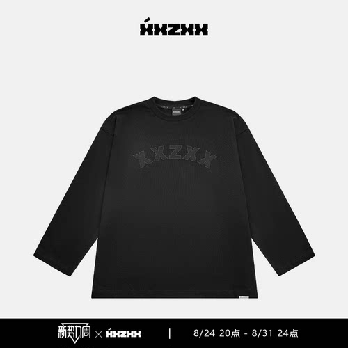 XXZXX潮牌长袖T恤贴布绣宽松男女