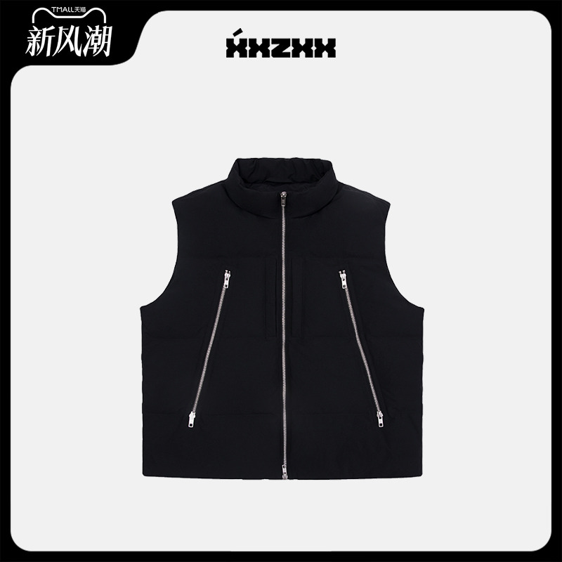 XXZXX潮牌羽绒马甲外套立领背心