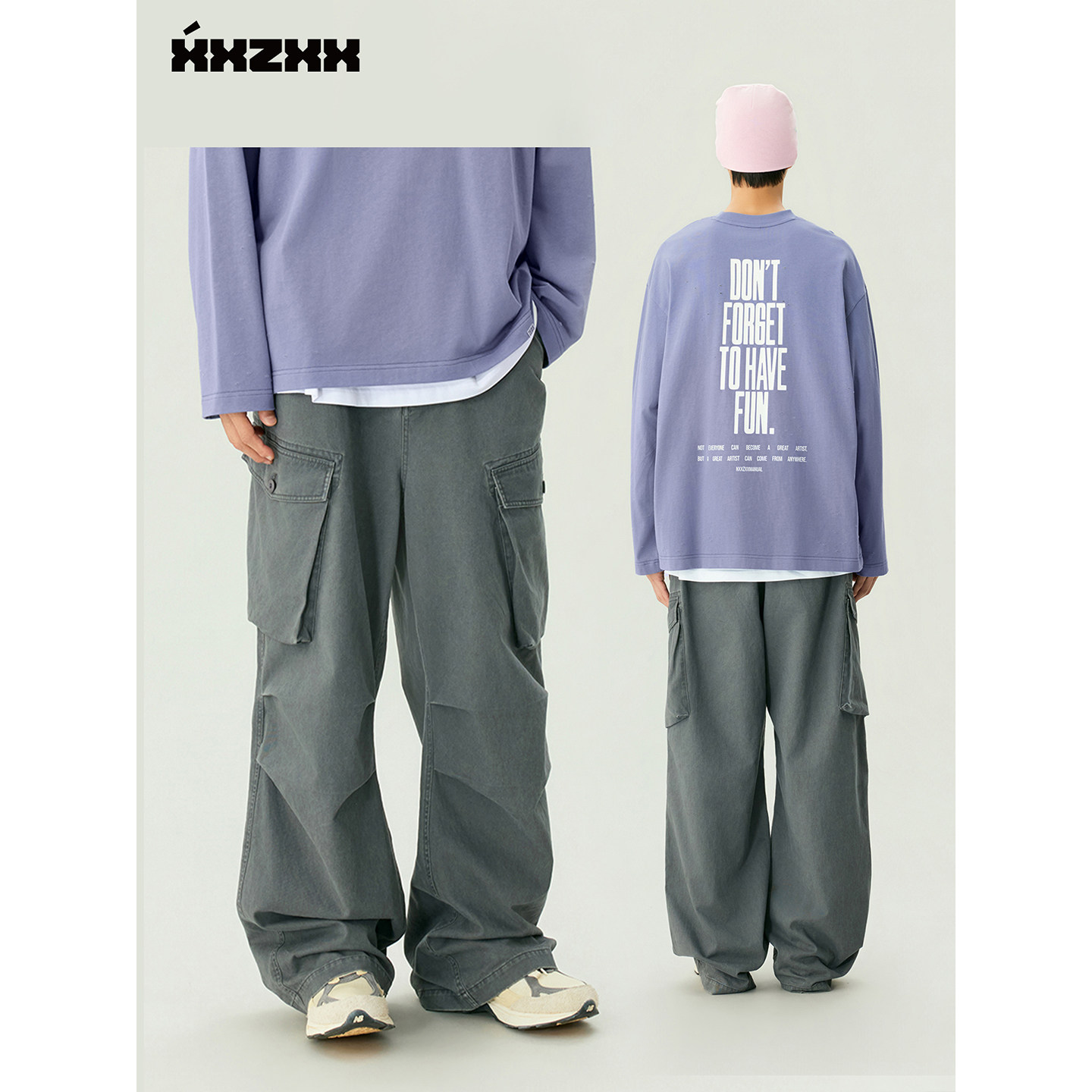 XXZXX 大口袋工装裤男女同款潮牌童装亲子装 2026秋季新款 1362
