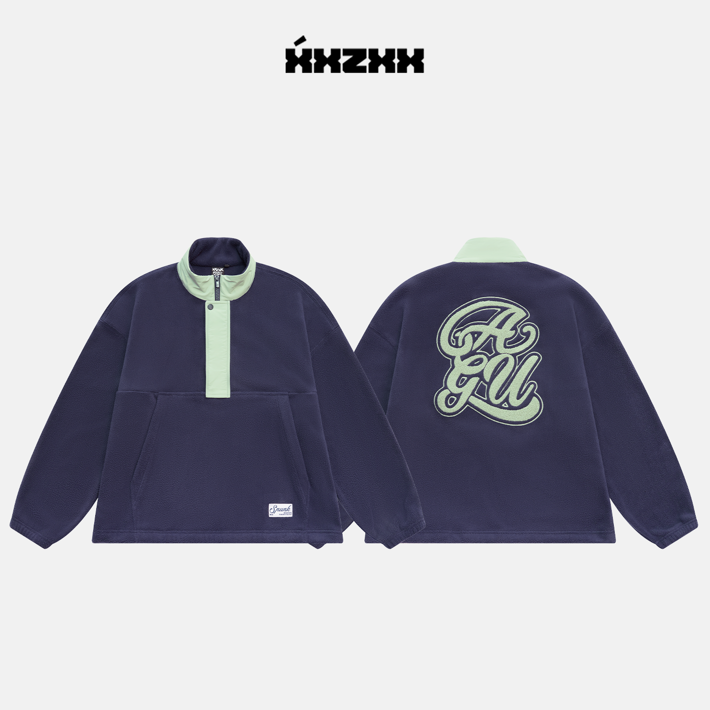 XXZXX半拉链摇粒绒外套男女