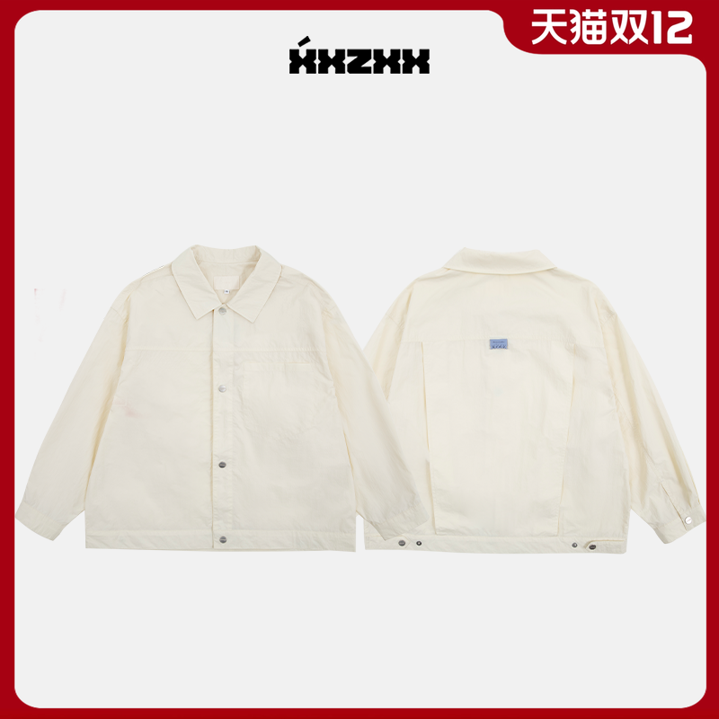 XXZXX潮牌纯色长袖衬衫外套男女