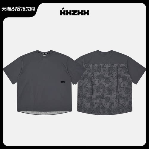 XXZXX潮牌后背褶皱短袖T恤男女款