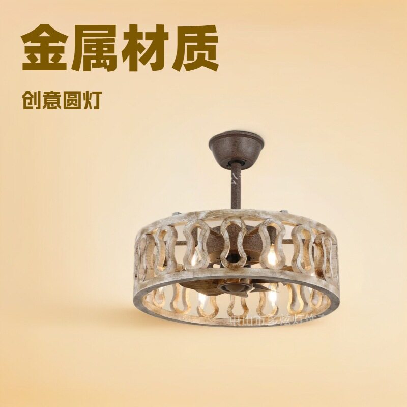 亚马逊110v户外风扇吊灯北欧电扇灯餐厅客厅阳台变频静音热销净化图片