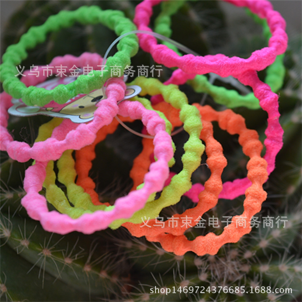 现货儿童皮筋彩色小圈超弹力不易断裂不缠头发精美饰品发圈