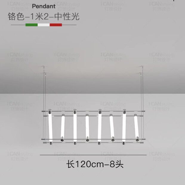 设计师极简吧台长条组合马扎工程灯餐厅简约酒店大堂前台餐桌吊灯