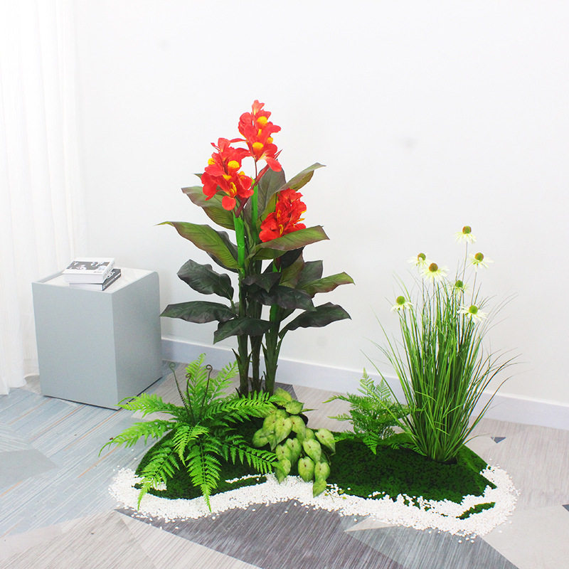 仿真绿植造景组合款室内户外装饰布置景观植物假树花楼梯橱窗摆设