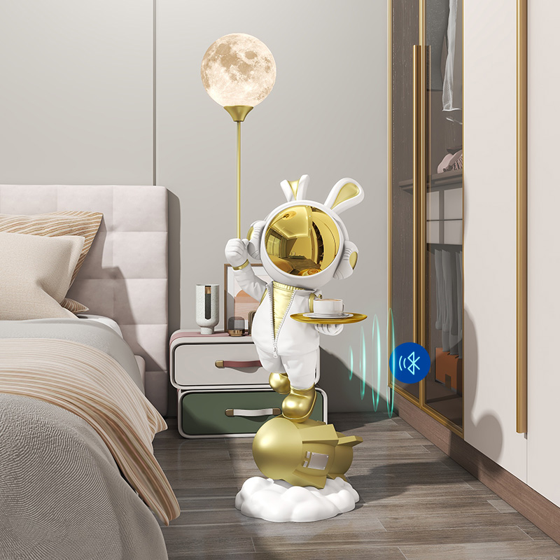 卡通太空兔子蓝牙音响落地摆件客厅电视柜地台装饰灯乔迁搬家礼品