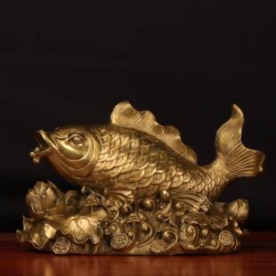 爆款铜鱼铜鱼年年有余家居办公室铜鱼摆件