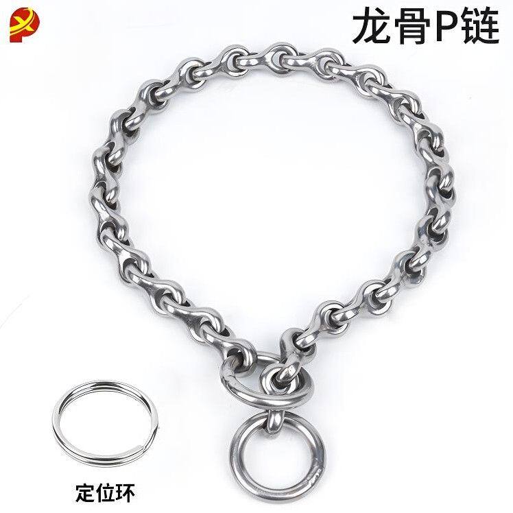 龙骨304不锈钢狗狗项圈P链中型大型犬马犬金毛卡斯罗脖套训犬链子