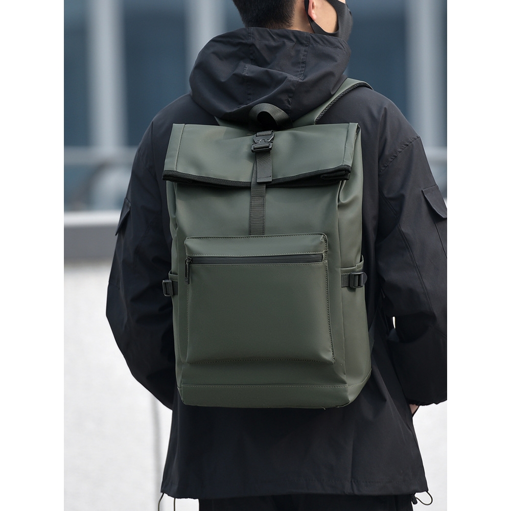 欧洲站2025新款大容量时尚电脑包双肩包大学生通勤休闲男士商务旅