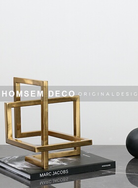 现代几何不规则i金属桌面摆件样板房玄关电视柜售楼处软装饰品摆