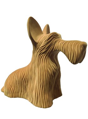 简约现代创意f树脂植绒动物雪纳瑞摆件售楼处书房书柜玄关软装饰