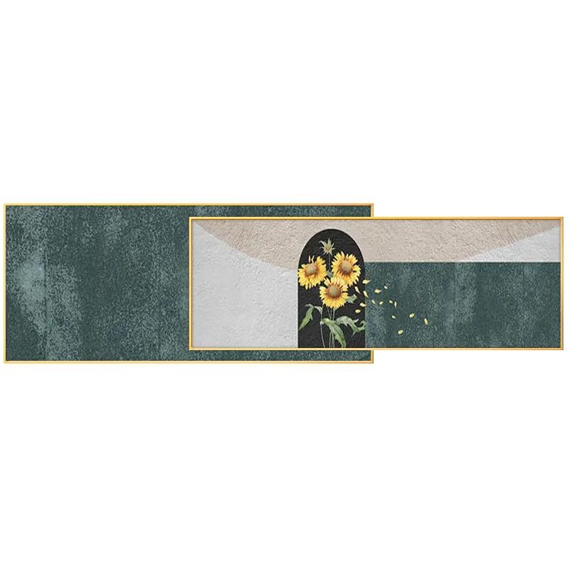 侘寂风墨绿色g客厅沙发背景墙装饰画北欧抽象横版壁画卧室叠加挂图片