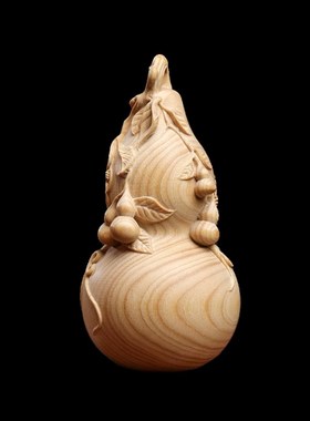 天然小叶黄杨貔貅葫芦p创意吸纳财富福禄两全文玩桌面多子多福摆