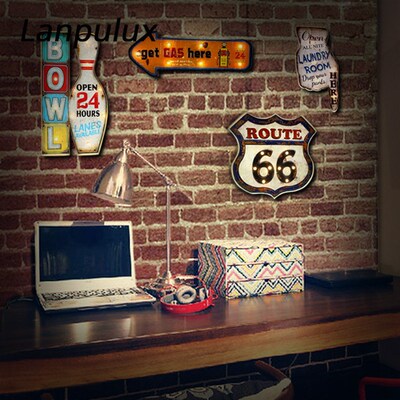 新品Vintage LED Wall Lamp Iron ArCt Route66 Cola Ice Cream N