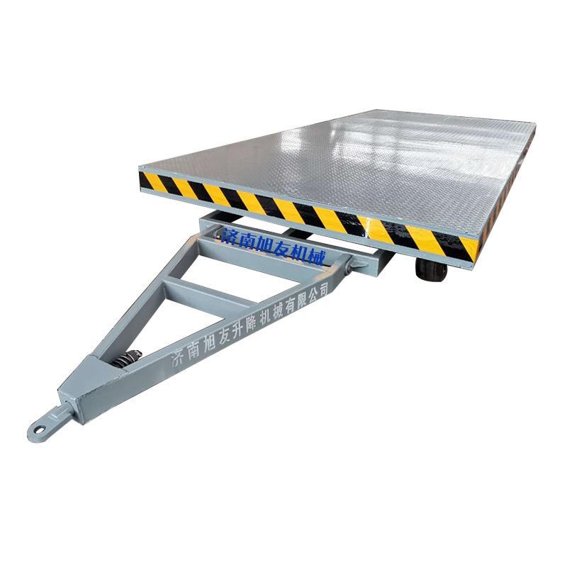 厂区牵引式护栏平板车带转向拖车转运车物流台车N8/10吨牵引平板