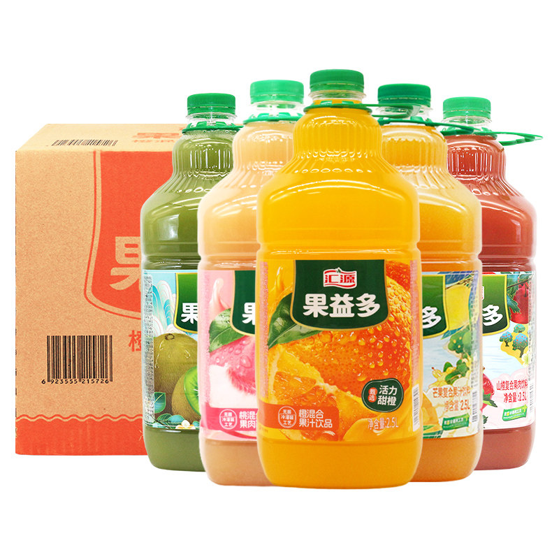汇源果汁橙汁2.5L*6桶大桶装桃汁猕猴桃汁梨汁山楂汁宴会年会饮料
