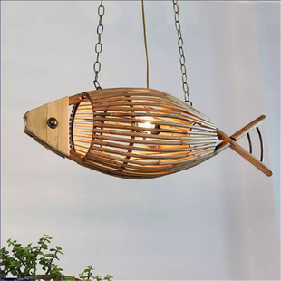 阳高县天镇县现代简约田园风格餐厅竹艺吊灯个性创意中式竹编吊灯