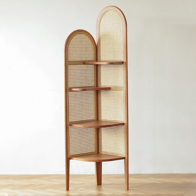 日式实木藤编角柜置物架小户型客厅收纳柜墙角柜,电子元器件市场,电线扎带/束线带,淘宝优惠券,粉丝福利购,淘宝优惠卷