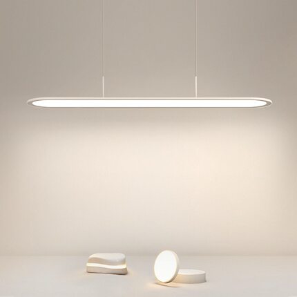 餐厅吊灯餐桌灯现代简约极简吧台超薄一字led长条灯岛台饭厅吊灯