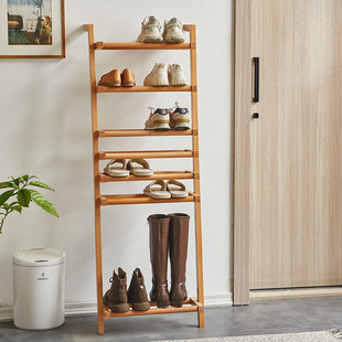 日式门口实木鞋架省空间多层家用隔板置物架收纳架靠墙原木鞋架子