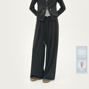 AVVENN设计师款 抽绳百搭AL91301755 宽松直筒梭织长裤