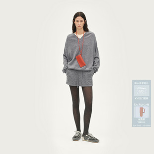 AVVENN设计师款 AL92401540 假两件绞花短裙毛织套装