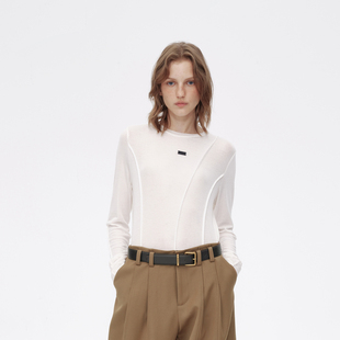 TAM91001776 拼缝解构慵懒轻松长袖 AVVENN冬季 不对称式