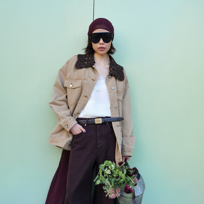 AVVENN可拆领口设计牛仔外套AK10111629