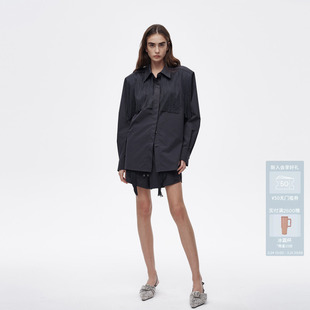 AL12401754 套装 AVVENN设计师款 宽松翻领前片流苏慵懒风时尚