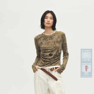 AVVENN 艺术家满印后背镂空上衣AL71001525 陈丽君同款