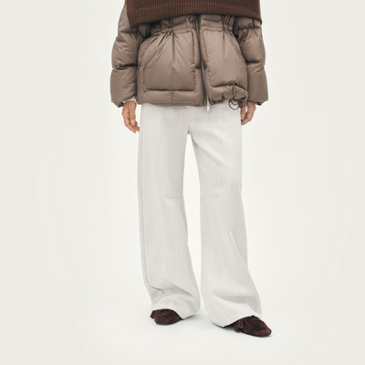 AVVENN设计师款百搭松弛白牛仔阔腿裤显瘦AL91302825