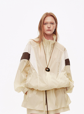 AVVENN2025夏季撞色拼接轻量活力运动风轻薄立领外套AL30110540