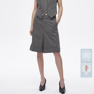 AVVENN设计师款 AL11306609 脚口卷边后腰纽扣袢休闲西裤