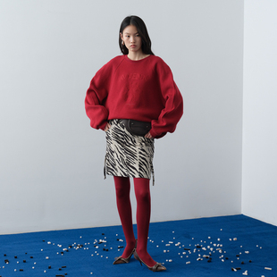 AVVENN【小竹马胶囊】立体绣花插肩袖宽松卫衣AK12402698