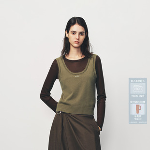 AVVENN镂空纽结结构双穿设计针织衫 AK10601658