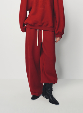 【小竹马胶囊】AVVENN撞色裤绳绣花宽松卫裤时髦百搭AK11301730